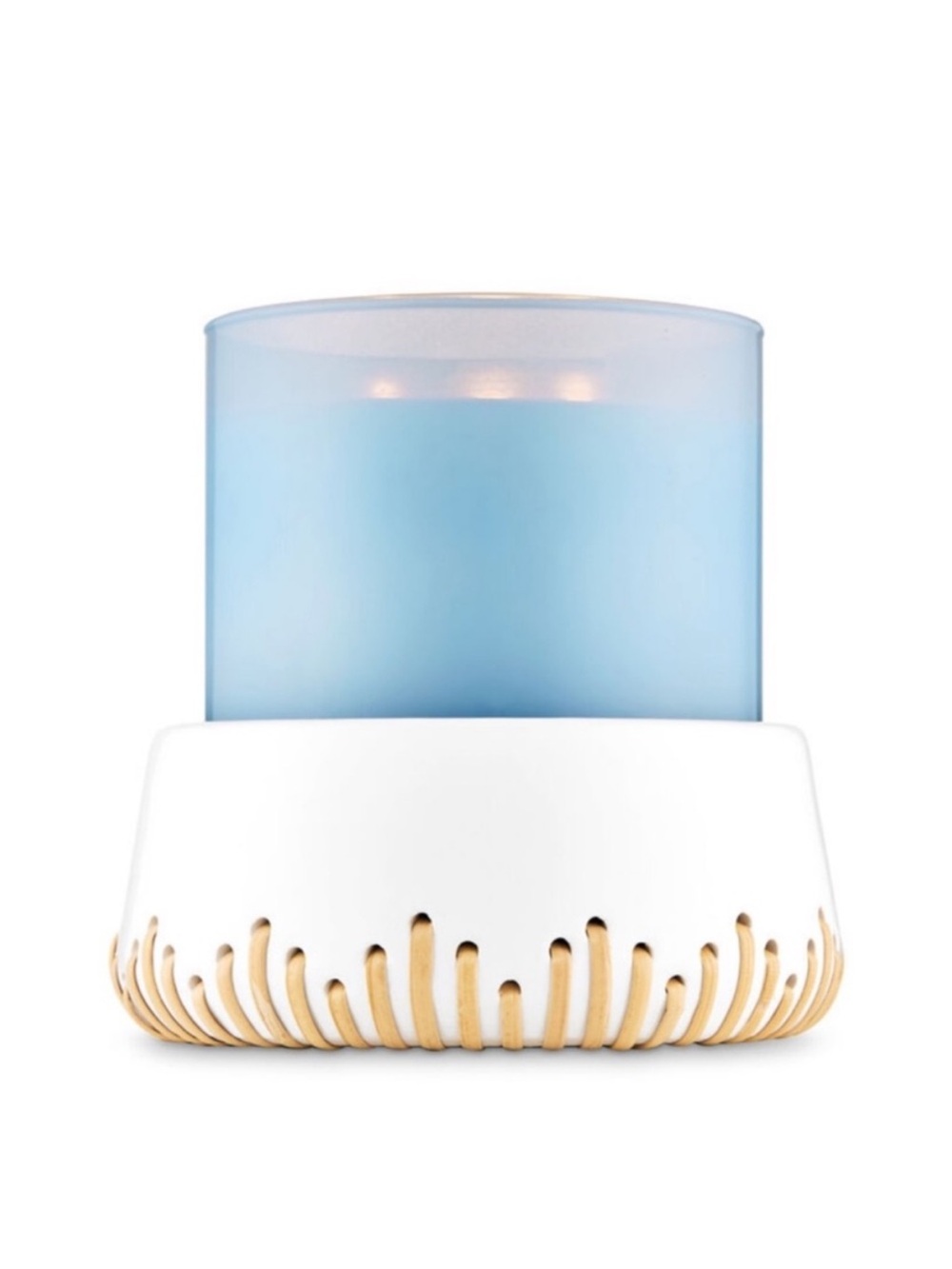 ✨Bath & Body Works Ceramic and Rattan 3-Wick Pedestal Candle Holder